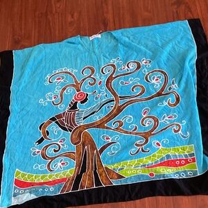 Vibrant Tree Design kaftan dress